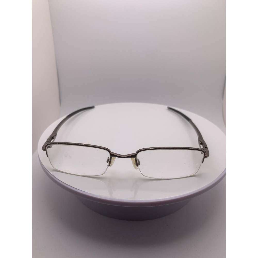 Oakley Eyeglasses Rectangular Semi Rimless Pewter Frames 52-19 Frames Only